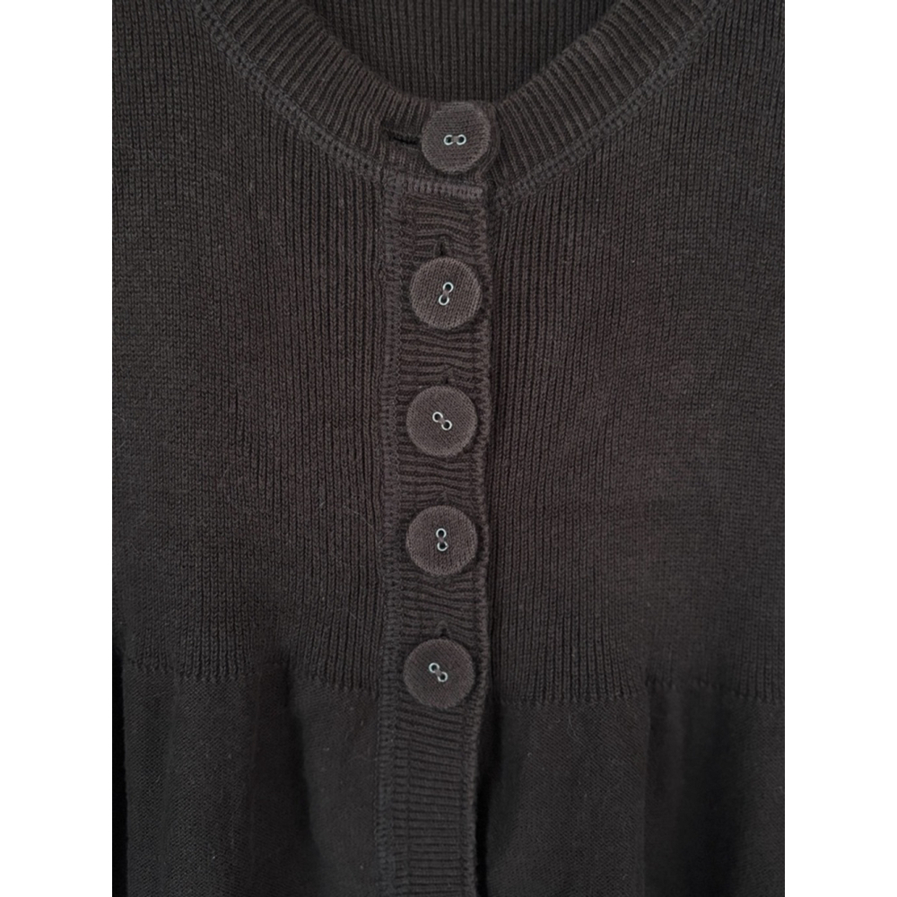 Sonoma Women's Small Brown Tight Knit Short Sleeved Half Button Y2K Cardigan - Picture 6 of 10